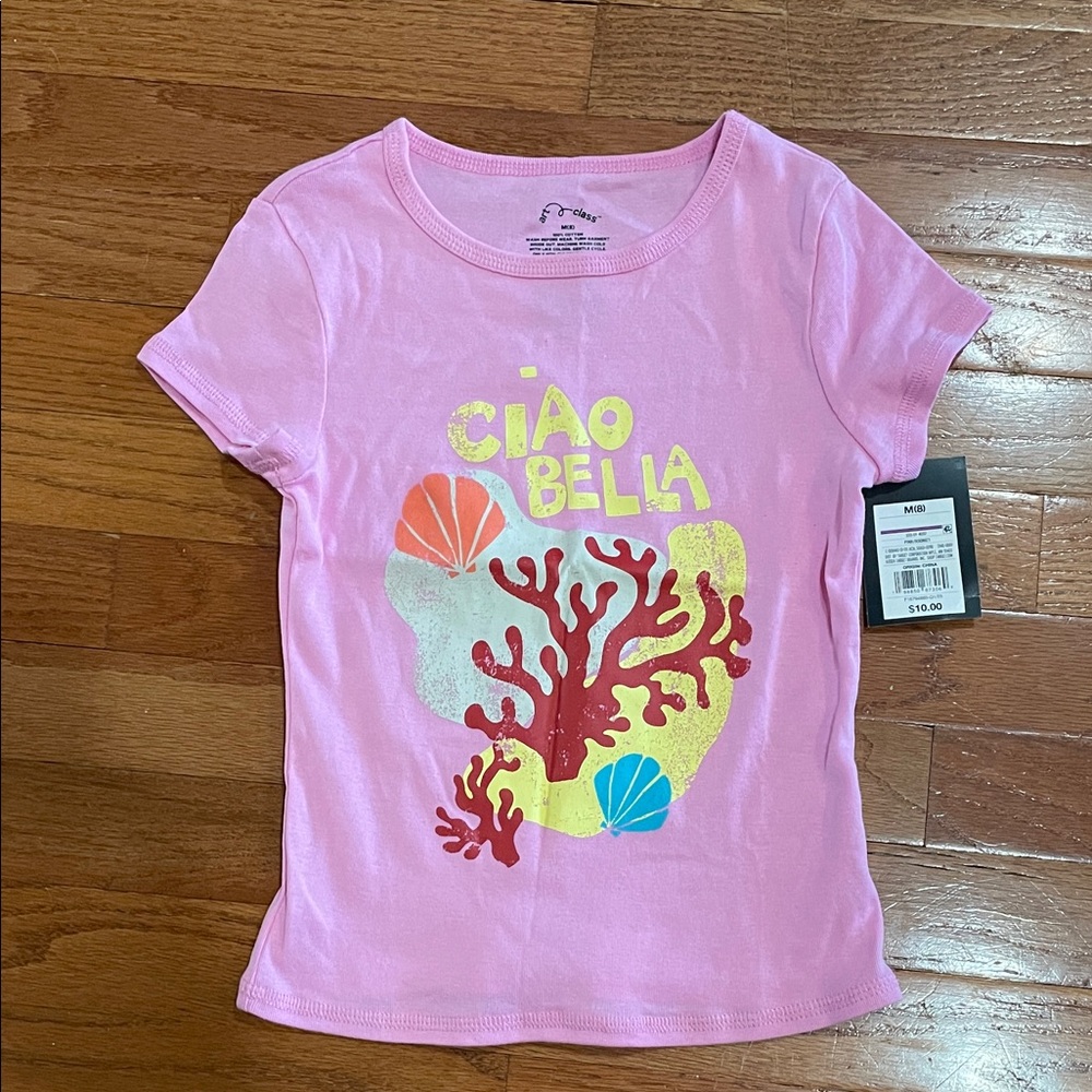 Art Class Pink 'Ciao Bella' Kids Tee NWT